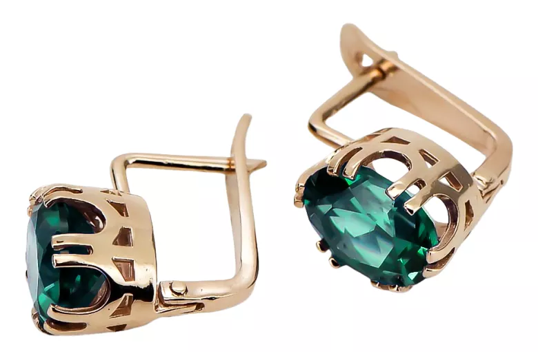 Βιντέιζ Κορδόνια Σμαραγδιού Original vintage 14k από ροζ χρυσό vec016r